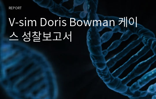 V-sim Doris Bowman 케이스 성찰보고서