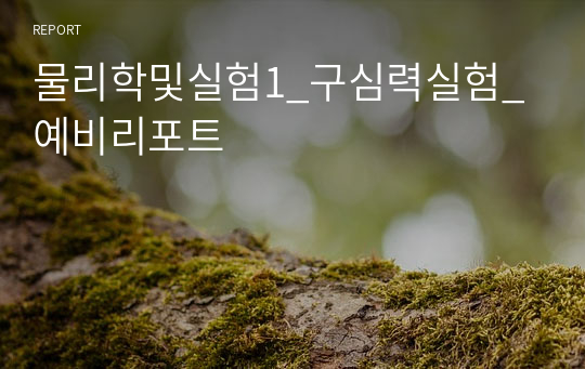 물리학및실험1_구심력실험_예비리포트