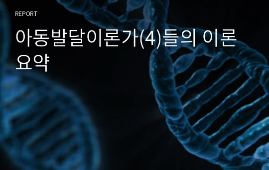 아동발달이론가(4)들의 이론요약