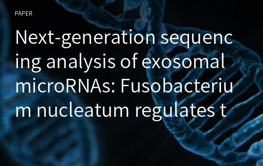 Next-generation sequencing analysis of exosomal microRNAs: Fusobacterium nucleatum regulates the expression profiling of exosomal microRNAs in human colorectal cancer cells