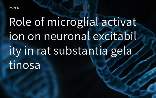 Role of microglial activation on neuronal excitability in rat substantia gelatinosa