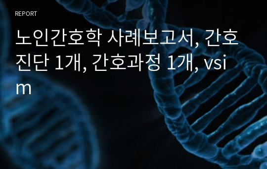 노인간호학 사례보고서, 간호진단 1개, 간호과정 1개, vsim