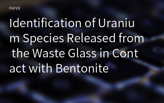 Identification of Uranium Species Released from the Waste Glass in Contact with Bentonite