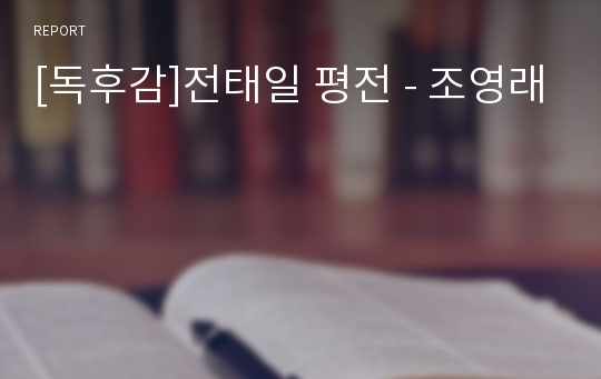 [독후감]전태일 평전 - 조영래