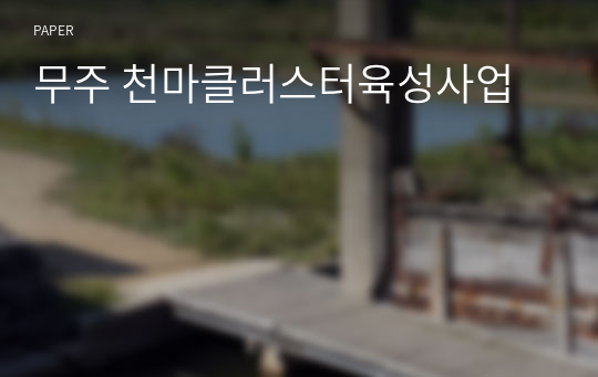 무주 천마클러스터육성사업