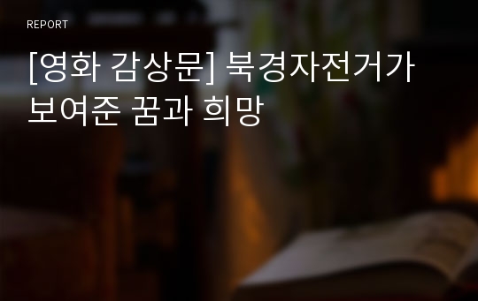 [영화 감상문] 북경자전거가 보여준 꿈과 희망