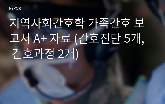 지역사회간호학 가족간호 보고서 A+ 자료 (간호진단 5개, 간호과정 2개)