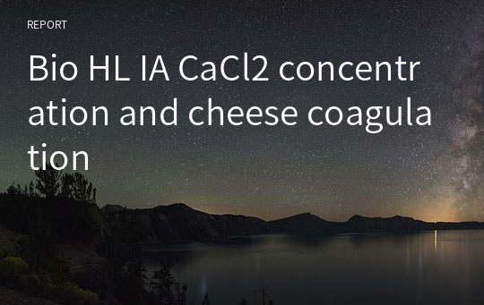 Bio HL IA CaCl2 concentration and cheese coagulation