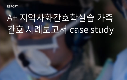 A+ 지역사화간호학실습 가족간호 사례보고서 case study