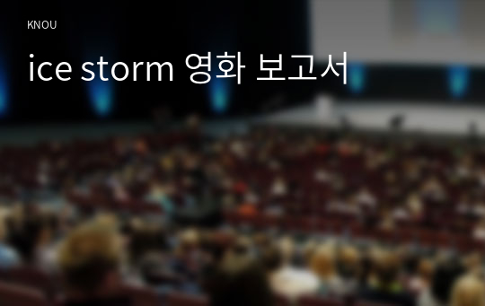 ice storm 영화 보고서