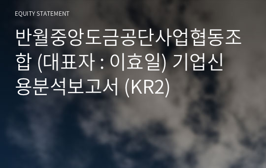 반월중앙도금공단사업협동조합 기업신용분석보고서 (KR2)