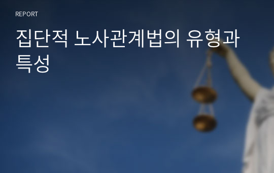 집단적 노사관계법의 유형과 특성