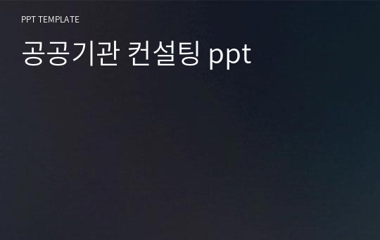 공공기관 컨설팅 ppt