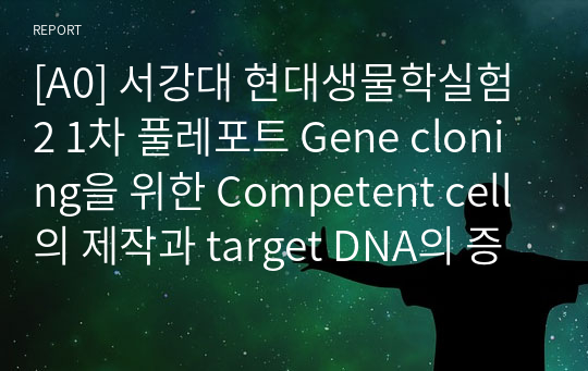[A0] 서강대 현대생물학실험2 1차 풀레포트 Gene cloning을 위한 Competent cell의 제작과 target DNA의 증폭과 정제