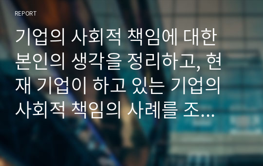 기업의 사회적 책임에 대한 본인의 생각을 정리하고, 현재 기업이 하고 있는 기업의 사회적 책임의 사례를 조사하여 정리하시오(패션기업 블랙야크 및 성주그룹(MCM)을 대상으로)