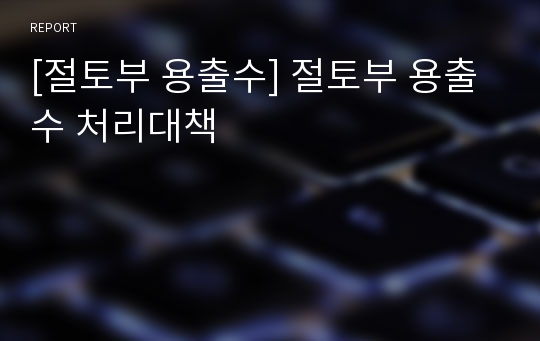 [절토부 용출수] 절토부 용출수 처리대책