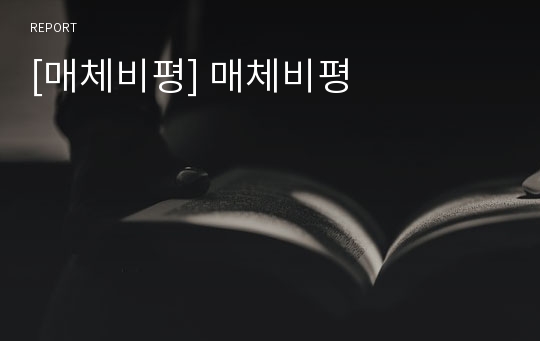 [매체비평] 매체비평