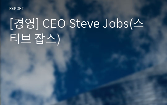 [경영] CEO Steve Jobs(스티브 잡스)