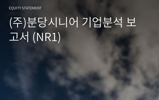 (주)분당시니어 기업분석 보고서 (NR1)