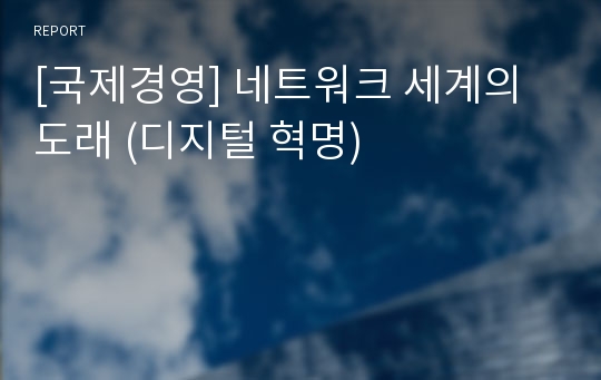 [국제경영] 네트워크 세계의 도래 (디지털 혁명)