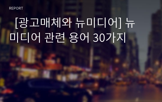   [광고매체와 뉴미디어] 뉴 미디어 관련 용어 30가지