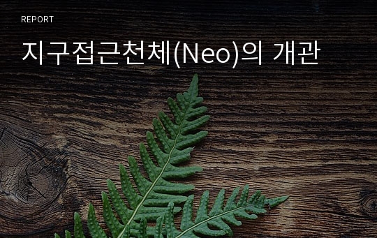 지구접근천체(Neo)의 개관