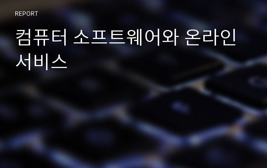 컴퓨터 소프트웨어와 온라인 서비스