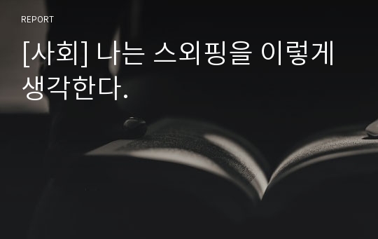 [사회] 나는 스외핑을 이렇게 생각한다.