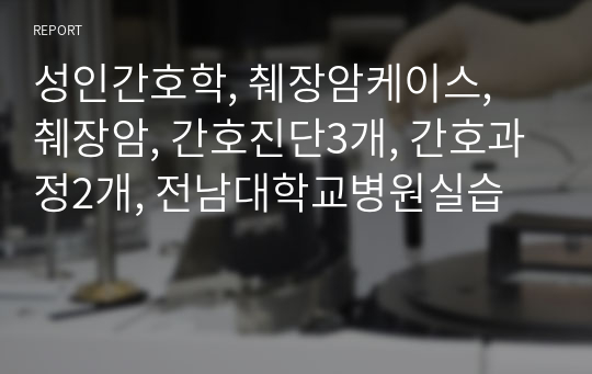 성인간호학, 췌장암케이스, 췌장암, 간호진단3개, 간호과정2개, 전남대학교병원실습