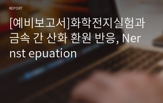 [예비보고서]화학전지실험과 금속 간 산화 환원 반응, Nernst epuation