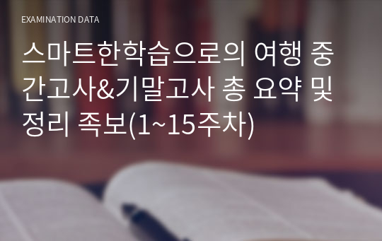 스마트한학습으로의 여행 중간고사&amp;기말고사 총 요약 및 정리 족보(1~15주차)