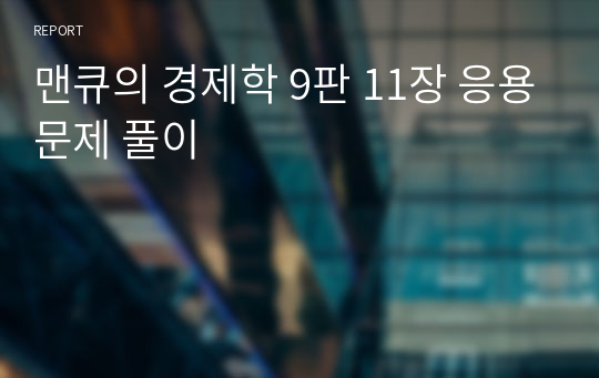 맨큐의 경제학 9판 11장 응용문제 풀이