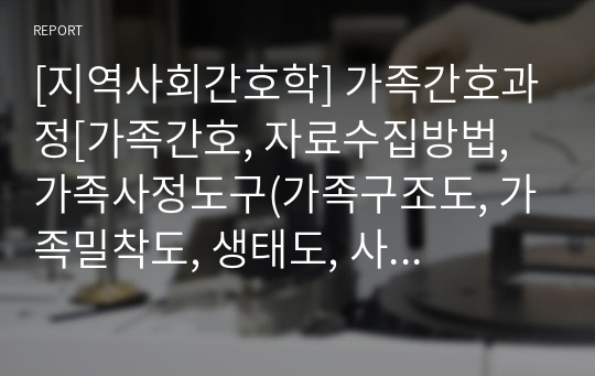 [지역사회간호학] 가족간호과정[가족간호, 자료수집방법, 가족사정도구(가족구조도, 가족밀착도, 생태도, 사회지지도, 가족연대기), 가족간호사정, 가족간호진단, 가족간호계획, 가족간호수행, 가족간호평가]