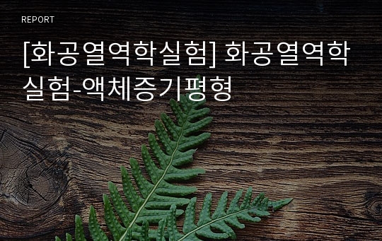 [화공열역학실험] 화공열역학실험-액체증기평형