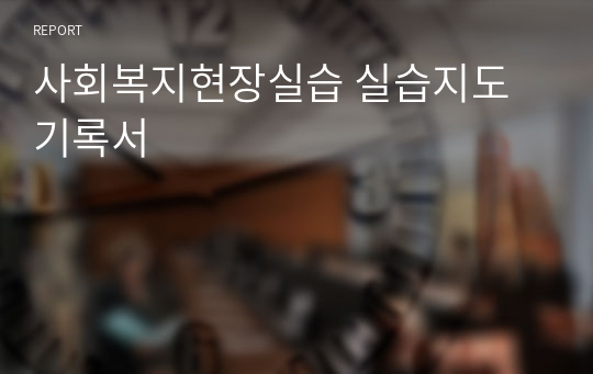 사회복지현장실습 실습지도 기록서