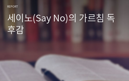 세이노(Say No)의 가르침 독후감