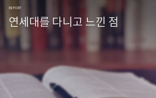 연세대를 다니고 느낀 점