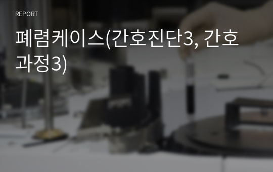 폐렴케이스(간호진단3, 간호과정3)