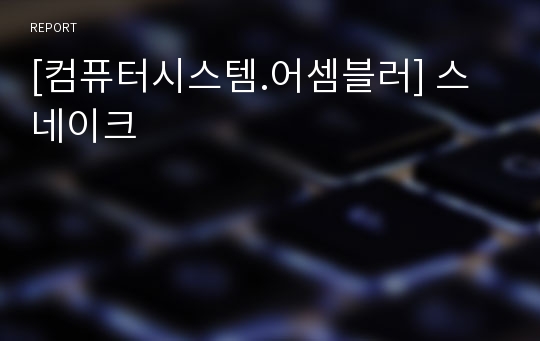 [컴퓨터시스템.어셈블러] 스네이크