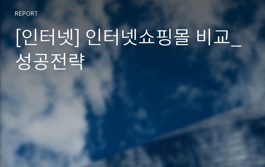 [인터넷] 인터넷쇼핑몰 비교_성공전략