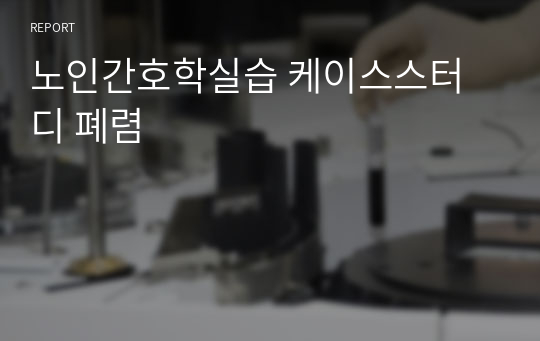 노인간호학실습 케이스스터디 폐렴