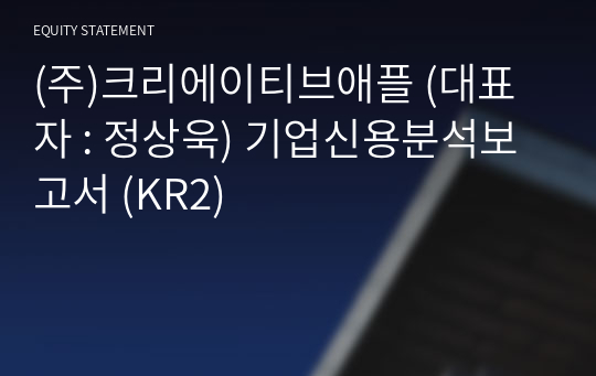 (주)크리에이티브애플 기업신용분석보고서 (KR2)