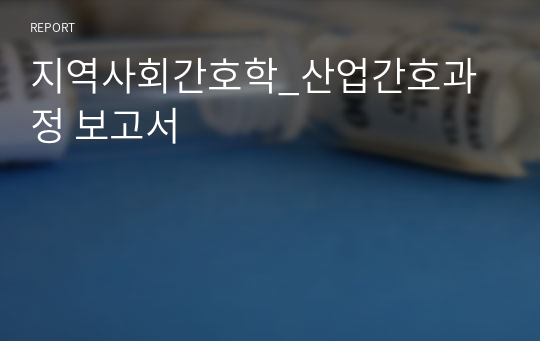 지역사회간호학_산업간호과정 보고서