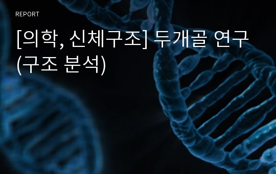 [의학, 신체구조] 두개골 연구(구조 분석)