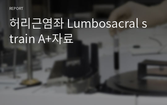 허리근염좌 Lumbosacral strain A+자료