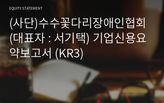 (사단)수수꽃다리장애인협회 기업신용요약보고서 (KR3)