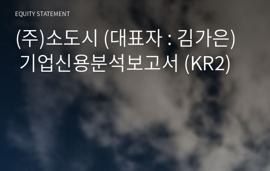 (주)소도시 기업신용분석보고서 (KR2)