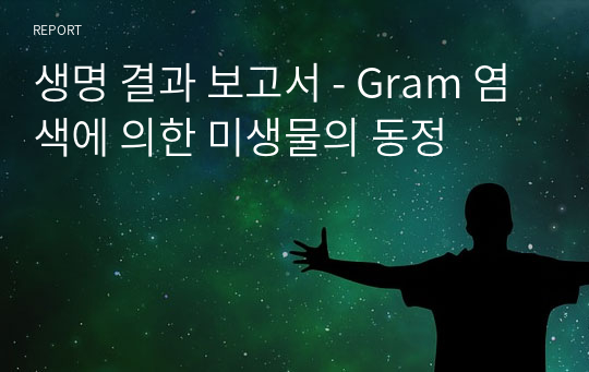 생명 결과 보고서 - Gram 염색에 의한 미생물의 동정