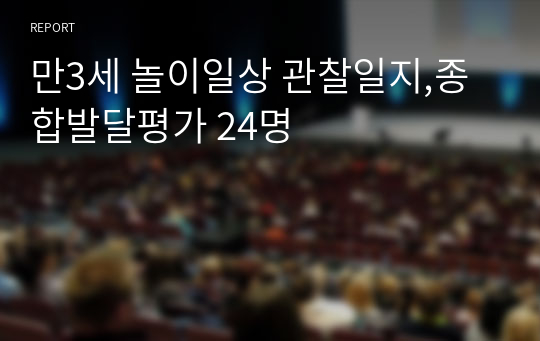 만3세 놀이일상 관찰일지,종합발달평가 24명