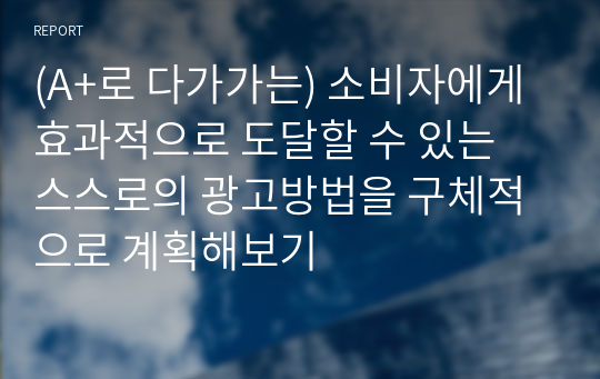 (A+로 다가가는) 소비자에게 효과적으로 도달할 수 있는 스스로의 광고방법을 구체적으로 계획해보기